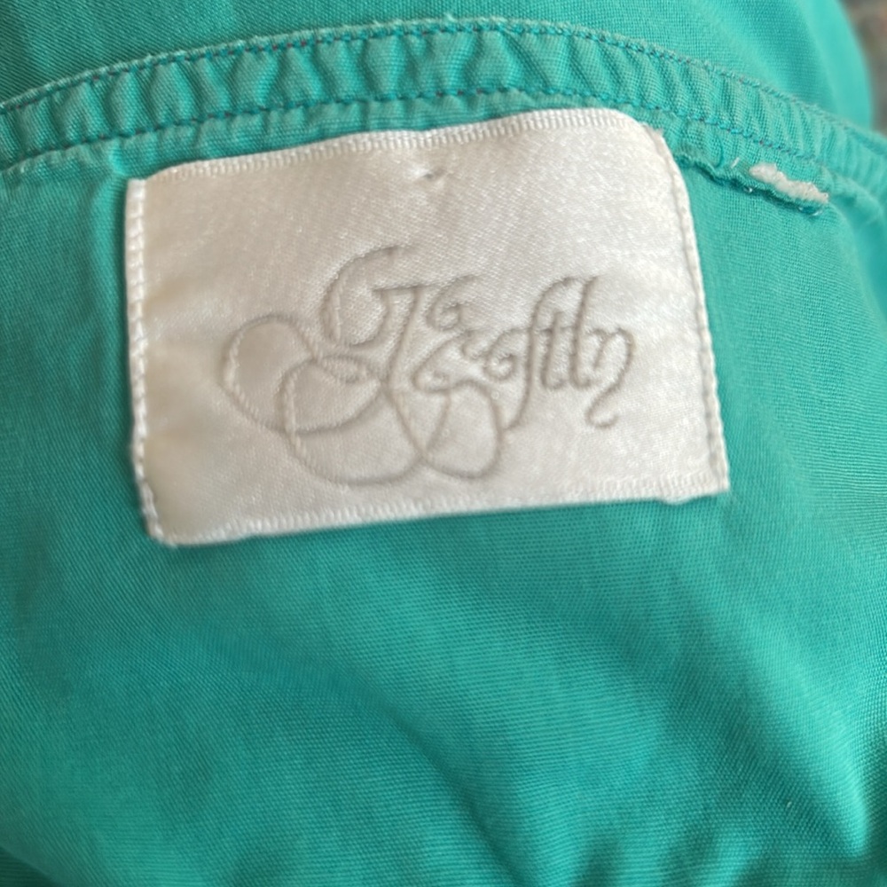 Embroidered Teal Garden Dress L - Picture 7 of 8